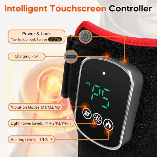 Cordless Red Light Therapy for Shoulder with Heat & Massage, FSA&HSA, Black