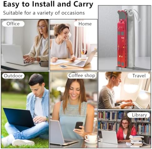 Laptop Stand, Computer Tablet Stand, Adjustable Aluminum Foldable Portable Laptop Holder Riser, Compatible with MacBook Air Pro, Lenovo, HP, Dell, More 10-15.6” Laptops and Tablets (Red)