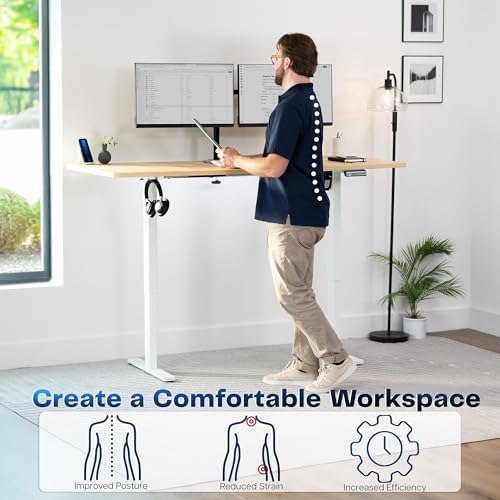 VIVO Light Wood 71 x 30 in Standing Desk, DESK-KIT-1W7C