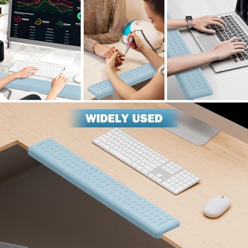 Leolee L-Shaped Desk Long Wrist Rest Elbow 60CM, Light Blue Arm Rest Desk