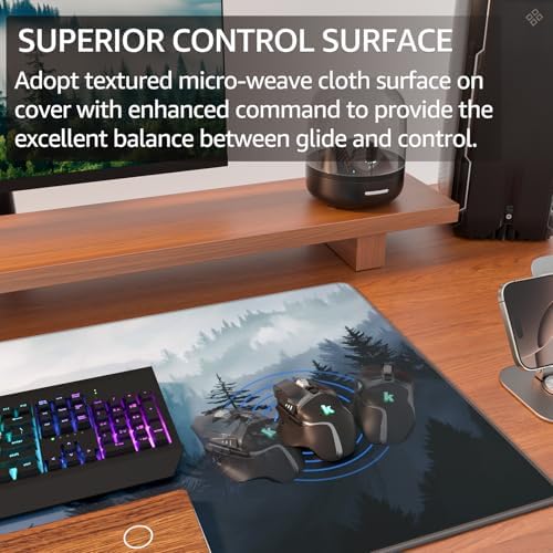 KTRIO Large Gaming Mouse Pad, Desk Mat, 31.5 x 15.7 in, Cloud Forest, XXL