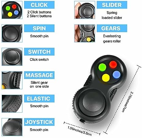 5PC Fidget Toys Adults Set Fidgets for Classroom Must Have Autism Sensory Pack Figette Cube ADHD Special Treasure Prize Tool Stress Relief Desk Cool Gadget for Kid Easter Basket Stuffers for Teen Boys