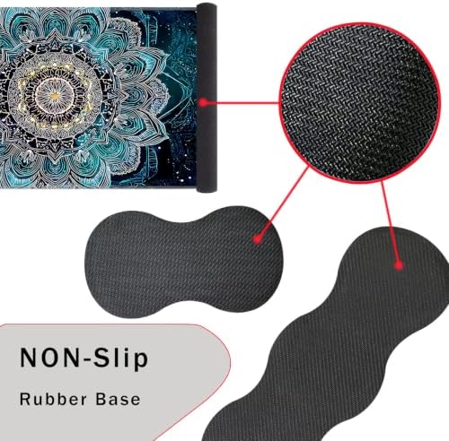 Keyboard Wrist Rest and Mouse Pad with Wrist Support Set Ergonomic Coaster,Memory Foam,Easy Typing Pain Relief,Large XL Desk Mat 31.5"x 11.8",Mandala in Galaxy