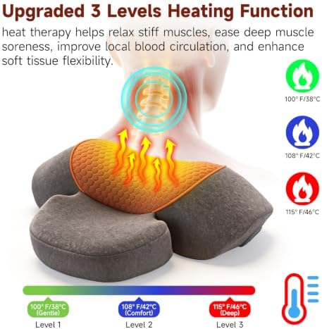 3-in-1 Neck Massager Pillow with Heat, Vibration & Cervical Traction