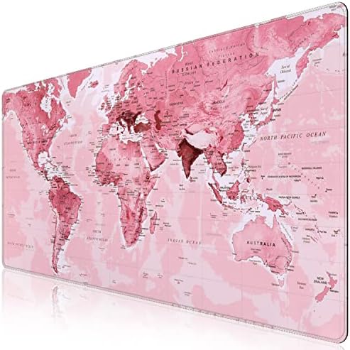 iCasso Gaming Mouse Pad,35.4x15.7 in Desk Pad,Pink World