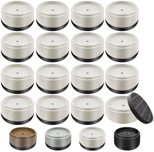 Furniture Risers Bed Risers Heavy Duty 1 inch, 2 inch, 3 inch, 4 inch Round Adjustable Bed Lifts Riser for Desk Legs Table Couch Sofa Chair Refrigerator Washing Machine (1 Inch, White, 16 Pack)