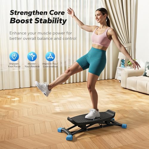 MERACH Balance Board for Adults, Rocking Stepper with Resistance Bands