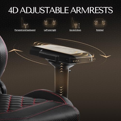 Dowinx Gaming Chair Big and Tall, Ergonomic Computer Chair with 4D Armrests and Footrest Massage Lumbar Support, High Back Comfortable Gamer Chair for Adults 350Lbs PU Leather for Office Game, Black