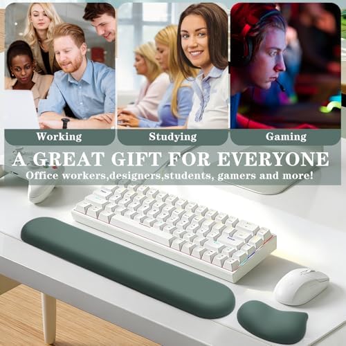 Ergonomic Wrist Rest for Computer Keyboard and Mouse Set with Wrist Support