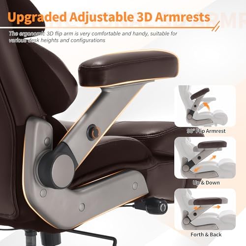 VUZI 700lbs Big and Tall Office Chair, Large Executive Leather Desk Chair