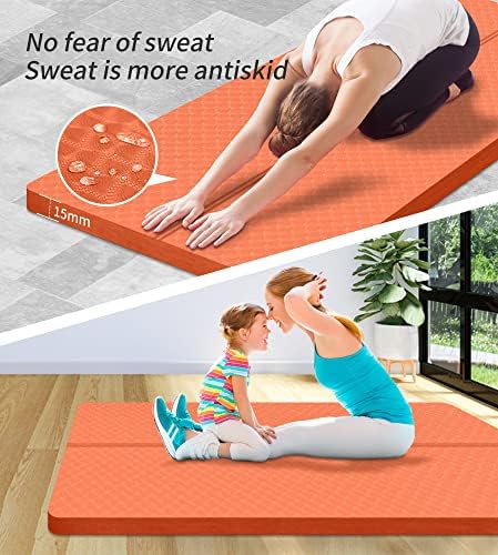 nuveti Large Exercise Mat - 15mm/20mm/30mm Thick Yoga Mat | Workout Mat for Fitness, Yoga, Pilates, Stretching & Floor Exercises for Women & Men with Free Carrying Bag