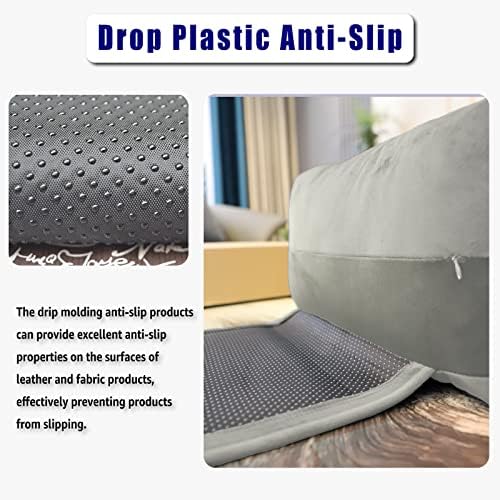 Velvet Recliner Headrest Pillow, Non-Slip Neck Support, Light Gray