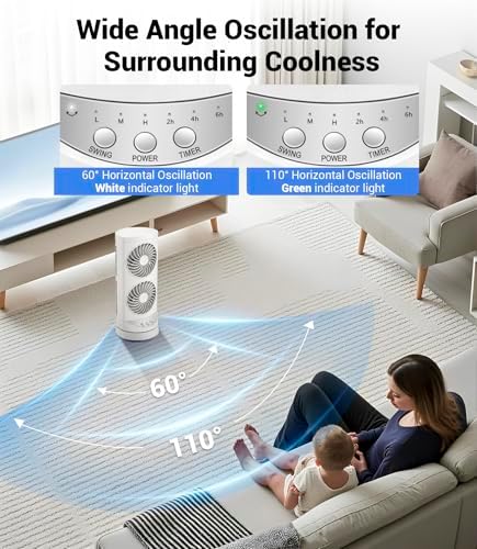 Personal Tower Cooling Fans that Blow Cold Air,25dB Quiet Fan with 24ft/s