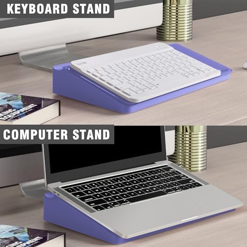 SELEAD Desktop Glass Whiteboard with Storage, 5 Markers and Eraser, Purple
