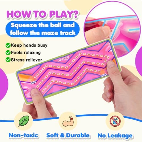 Squishy Sensory Fidget Autism Toys for Kids: Sensory Toys for Special Need 6 Pack Maze - Quiet Fidgets Sensory Filled Goo for Calming Down Classroom, Adult Office,Travel Essentials, Kid Students Gifts