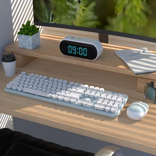 UBOTIE Colorful Wireless Keyboard and Mouse Combo (Green-White)