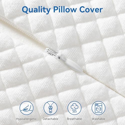 AM AEROMAX Travel Contour Memory Foam Pillow for Neck Pain Relief, White