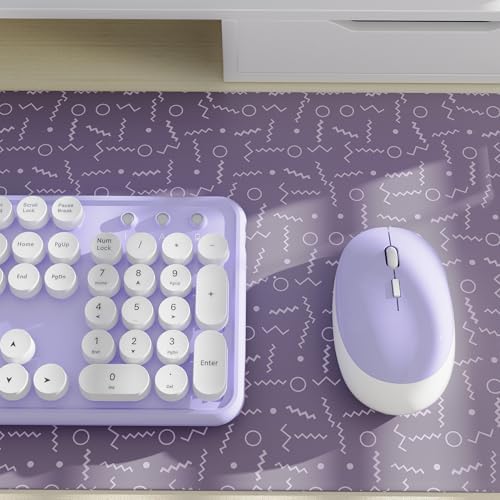 Colorful Wireless Keyboard and Mouse Combo Purple White