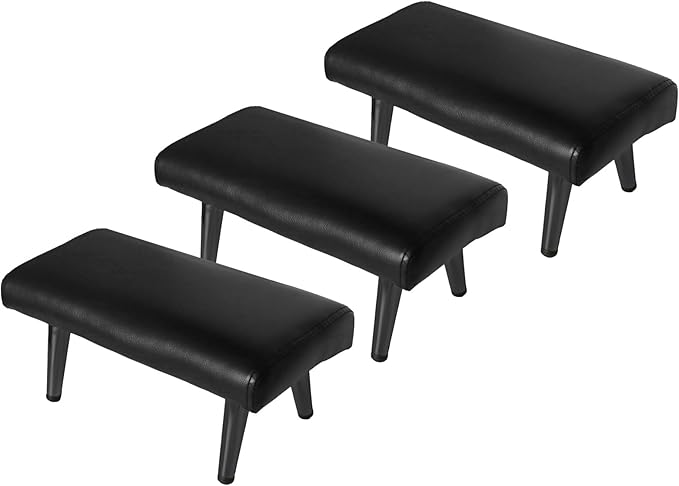Waterproof Stool Foot Rest & Ottoman,1-3Pack,Ergonomic Non-Slip Foot Ring,Universal Replacement for Salon Barber Spa Chairs (Black, 3 PCS)