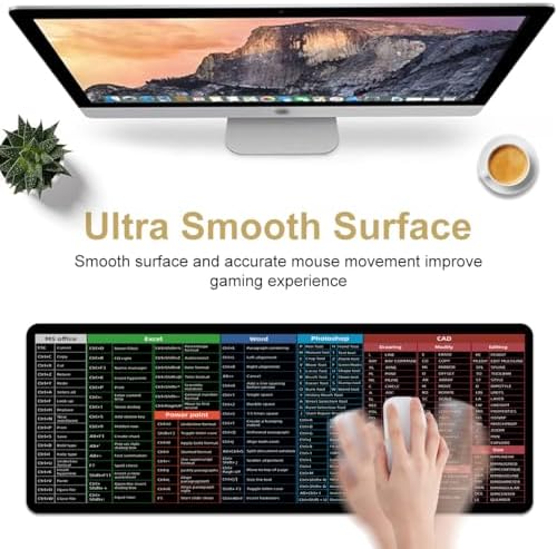 Excel/Word/Photoshop/CAD/Power Point Sheet Desk Mat, 31.4 x 11.8 in