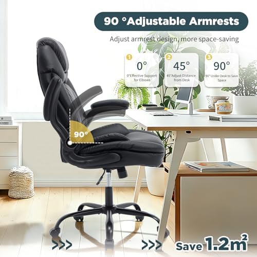500lbs Plus Size Comfy Office Desk Chair with Back Support Black