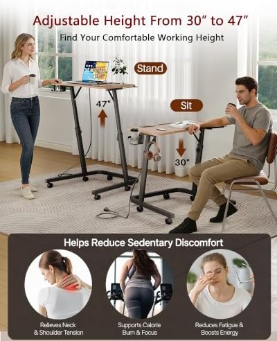 Adjustable Height Standing Desk for Walking Pad, Treadmill Desk with Wheels