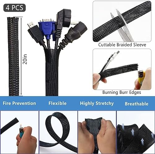 ELII 328Pcs Cable Management Kit, 8 Magnetic Cable Holder 69 Cable Clips