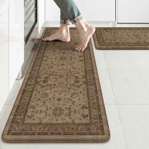 KIMODE Kitchen Floor Mats Anti Fatigue,Cushioned Rugs for Floor Sets of 2