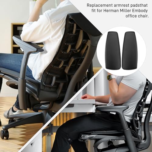 Arm Pads Replacement for Herman Miller Embody Office Chair - Arm Rest Caps for Adjustable Arms, Fit Embody Arm Caps - Ergonomic Desk Chair Accessories(1-Pair)