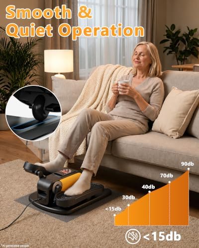 Mini Under Desk Elliptical Electric Leg Exerciser for Senior 12 Speed 4Mode