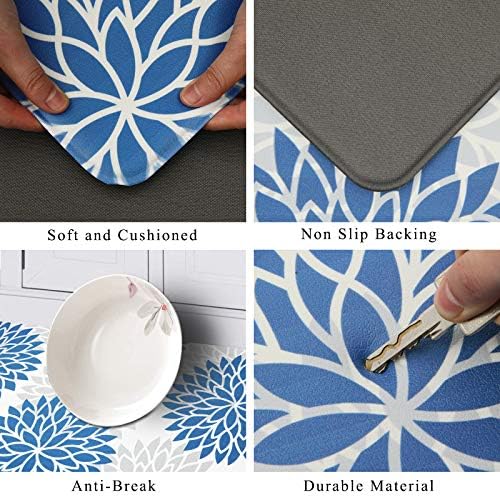 HEBE Anti Fatigue Kitchen Rugs Set of 2, Cushioned Kitchen Mats for Floor