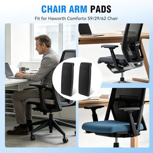 Armrest Pads Replacement for Haworth Comforto 59/62 Office Chair,Black (one Pair)