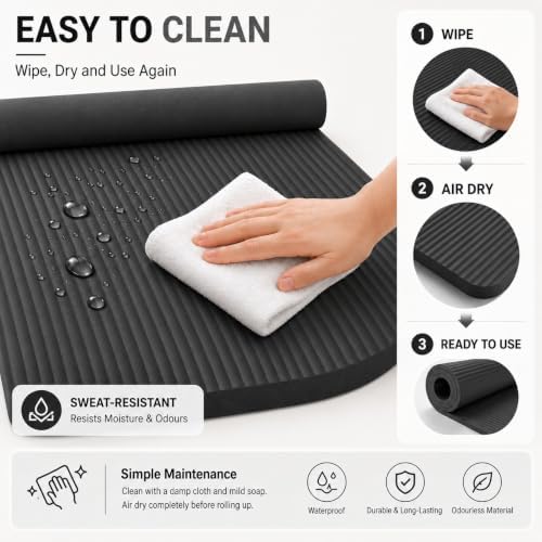 Extra Thick Yoga Mat, High Density Non-Slip Exercise Mat