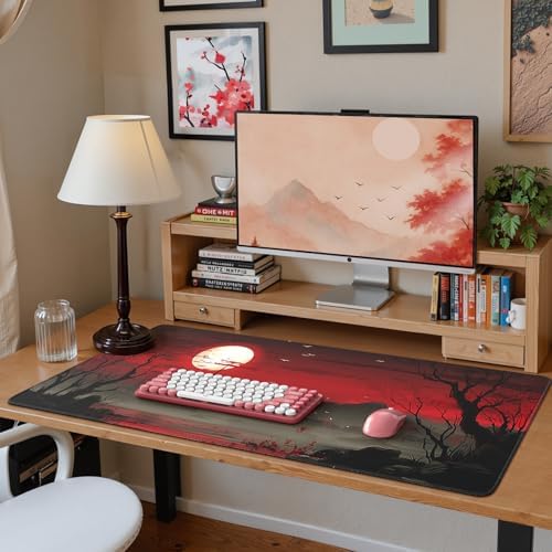 iCasso Desk Protector Mat, Large Japanese Mouse Pad, Full Moon
