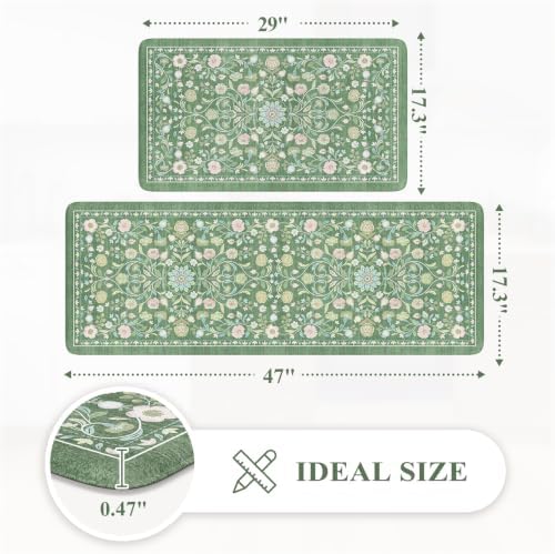 KIMODE Kitchen Mats for Floor Anti Fatigue, Cushioned Kitchen Rug Sets of 2
