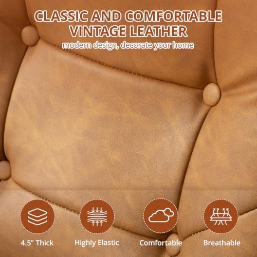 Ergonomic Home Office Chair Leather Desk Chairs with Adjustable Height
