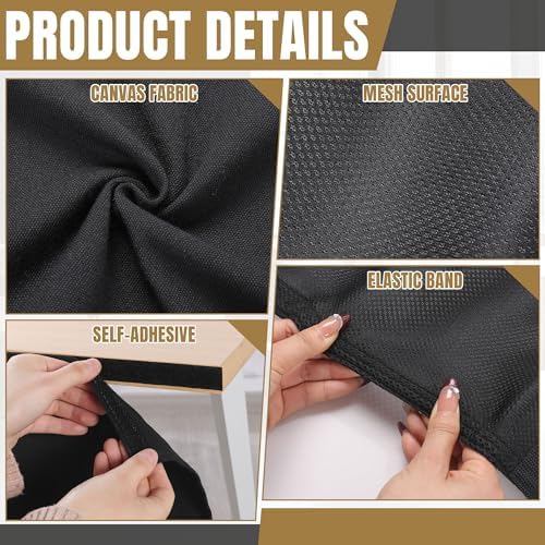 MABOZOO Under Desk Privacy Panel and Cable Management Net - 2pcs, Cord Organizer and Skirt for Home Office or Standing Workstation (48" Panel)