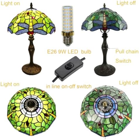 Table Lamp Compatible with Tiffany Style Green Dragonfly Lamp