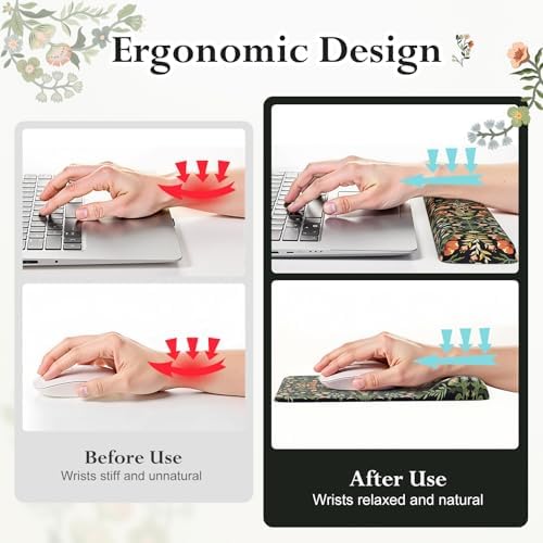 iLeadon Mouse Pad Set, Non Slip Desk Mat with Keyboard Wrist Rest