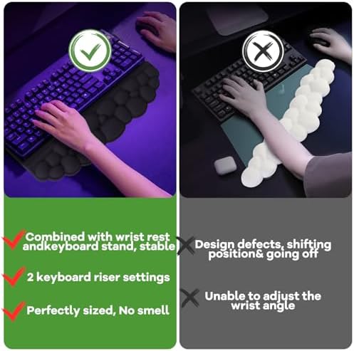 Ergonomic Wrist Rest for Computer Keyboard and Mouse, Cloud Keyboard Stand