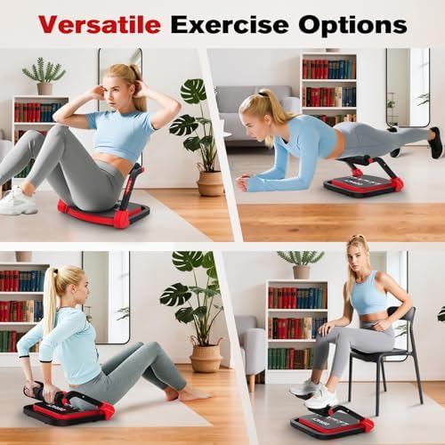 DERACY Sit Up Exercise Equipment, Adjustable Ab Machine, Multi-Functional Sit Up Machine, Ab Workout Equipment, Ab Trainer Machine for Women Men