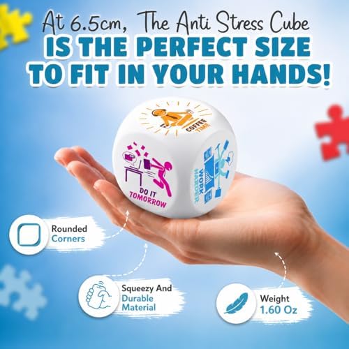Stress Cube – Squishy Fidget Toy for Adults, Quiet Stress Relief Desk Toy