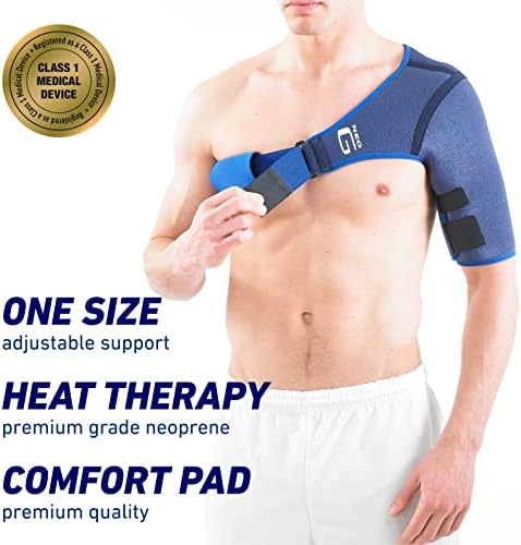Neo-G Shoulder Brace Support - for Rotator Cuff, Dislocated Shoulders, Joint Pain, Arthritis, Shoulder Injury - Adjustable Compression Strap - Class 1 Medical Device - 1 Size - Blue