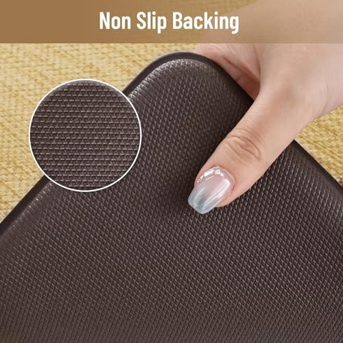 KIMODE Anti Fatigue Kitchen Mat, Cushioned Boho Kitchen Rugs Sets of 2