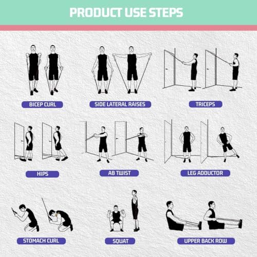 VEICK Resistance Bands with Handles, Exercise Tube Bands Set for Workouts