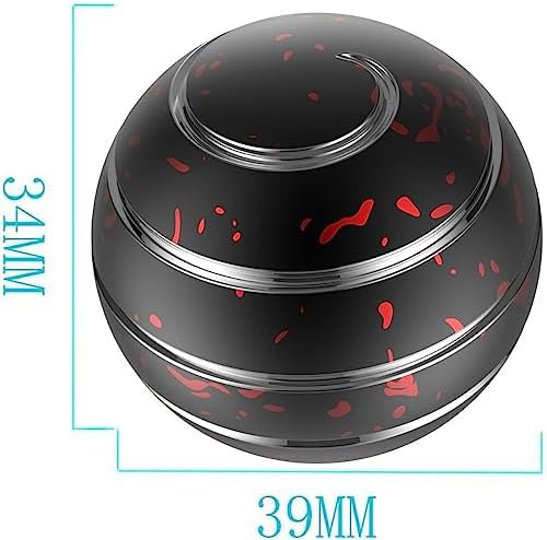 Kinetic Spinning Desk Toy Metal Fidgets ADHD 1.54in Black Red