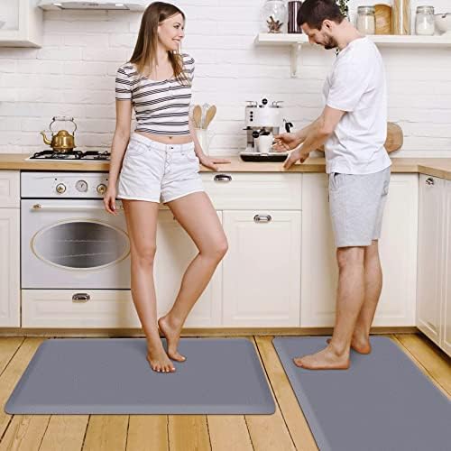 HappyTrends 2 PCS Kitchen Mat Cushioned Anti-Fatigue Floor Mat