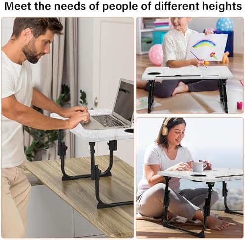 Lap Desk for Bed Adjustable Height with USB Port 23.6" x15.7" Desktop