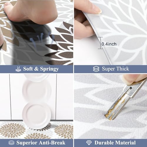 HEBE Anti Fatigue Kitchen Mats for Floor 20"x71", Cushioned Standing Mat