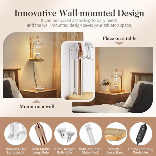 Candle Warmer Lamp with Timer Dimmer, Wax Melts Warmer Lamp for Gift, Clear